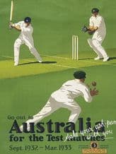 Ashes Cricket in Australia Metal Wall Sign (4 sizes)