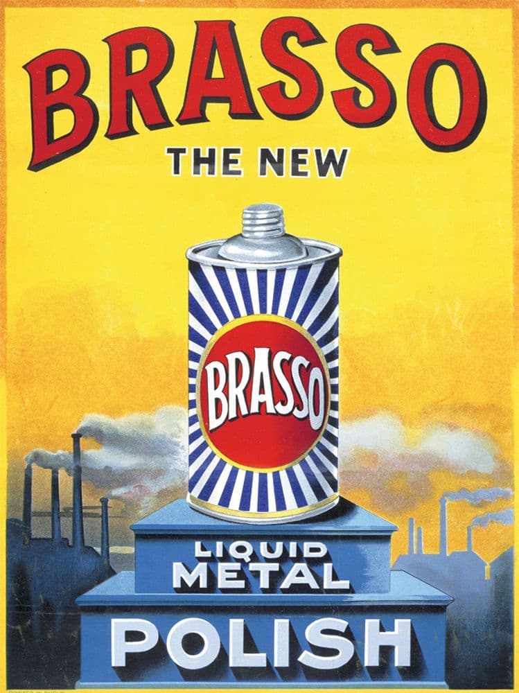 Brasso Vintage Advertising Metal Wall Sign | Kitchen wall art| Brasso Sign