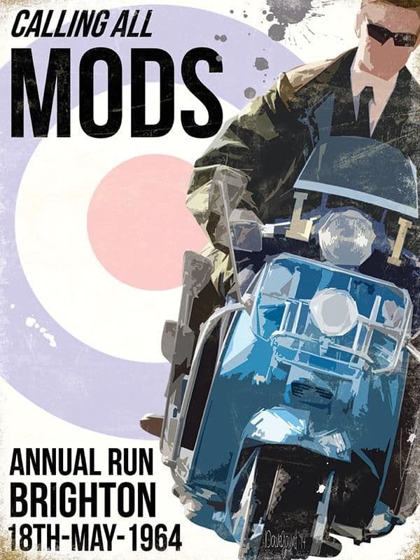 Calling all Mods Metal Wall Sign | MOD retro Art | Quadrophenia
