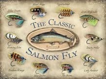 Classic Salmon Fly Metal Wall Sign (3 sizes)