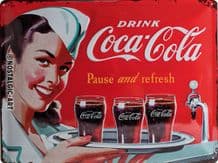 Coca Cola Waitress 3D Metal Wall Sign