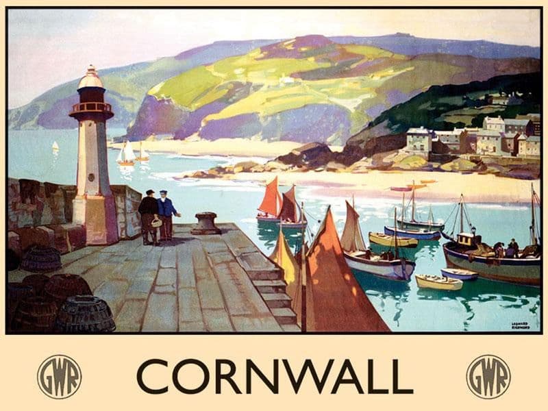 Cornwall Railway Poster Metal Wall Sign | Cornish wall art| Vintage Advertising