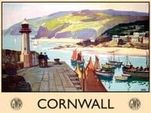 Cornwall Railway Poster (Harbour) Metal Wall Sign (3 sizes)