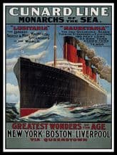 Cunard Line Monarchs of the Sea Metal Wall Sign (3 sizes)