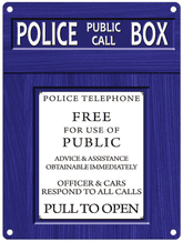 Doctor Who Police Box Metal Wall Sign (4 sizes)