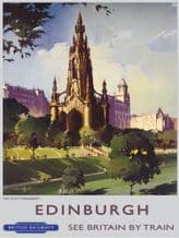 Edinburgh Railway Poster Metal Wall Sign (4 sizes)