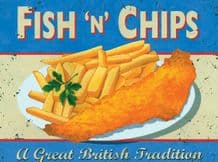 Fish n Chips Metal Wall Sign (4 sizes)