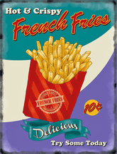 French Fries Retro Diner Metal Wall Sign (4 sizes)