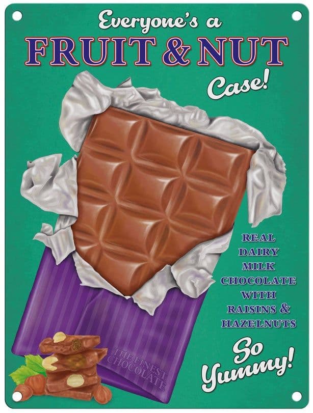 Nuts In Store Sign Fruit and Nut Bar Metal Wall Sign | Retro Advertising Sign| Chocolate Gift