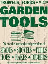 Garden Tools Metal Wall Sign (4 sizes)