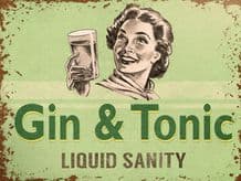 Gin Liquid Sanity Metal Wall Sign (4 sizes)