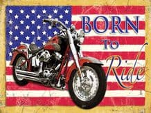 Harley Born to Ride Metal Wall Sign (4 sizes)
