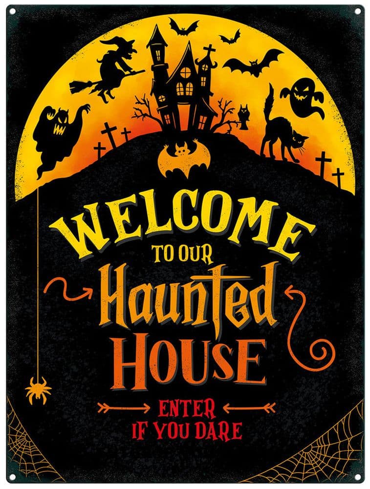 Haunted House Wall Sign | Halloween Decorations | Spooky Gifts