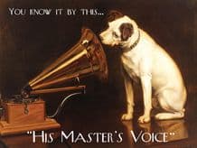 HMV Dog and Gramophone Metal Wall Sign (4 sizes)