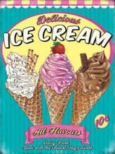 Ice Cream Retro Diner Metal Wall Sign (4 sizes)