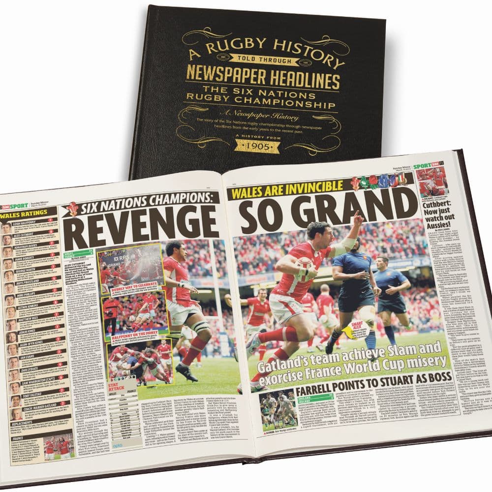 International Rugby History Book | Personalised Gifts | Gifts For Him