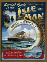Isle of Man Steamer Metal Wall Sign (3 sizes)
