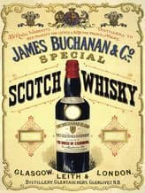 James Buchanan Whisky Metal Wall Sign (3 sizes)