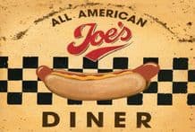 Joe's All American Diner Metal Wall Sign (4 sizes)