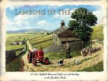 Lambing in the Dales Red Tractor Metal Wall Sign (3 sizes)