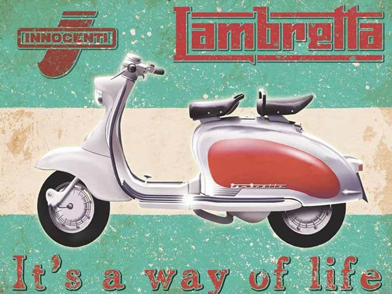 Lambretta Innocenti Way of Life Wall Sign | MOD gifts | Scooter Art