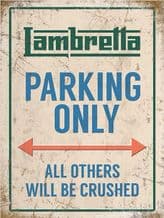 Lambretta Parking Only Metal Wall Sign (4 sizes)
