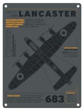 Lancaster - Technical Drawing - Metal Wall Sign (4 Sizes)