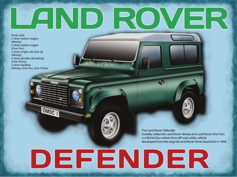 Defender. Sign Land Rover Defender Metal Wall Sign | Classic Car Art | Gifts for Him