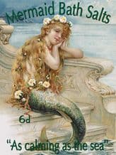 Mermaid Bath Salts Metal Wall Sign (4 sizes)
