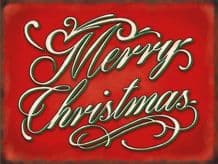 Merry Christmas - Metal Wall Sign (3 sizes)