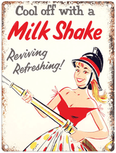 Milkshake Firewoman Metal Wall Sign (4 sizes)