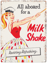 Milkshake Sailor Metal Wall Sign (4 sizes)
