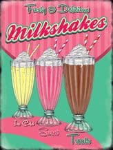 Milkshakes Retro Diner Metal Wall Sign (4 sizes)