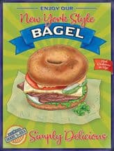 New York Bagel Retro Diner Metal Wall Sign (4 sizes)