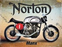 Norton Manx Metal Wall Sign (4 sizes)