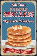 Pancakes Retro Diner Metal Wall Sign (4 sizes)