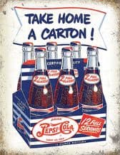 Pepsi Cola Carton Home Metal Wall Sign (4 sizes)