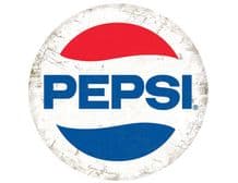 Pepsi Cola Modern Round Metal Wall Sign (2 sizes)