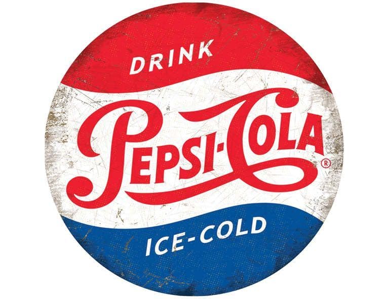 Pepsi Cola - Vintage Round - Metal Wall Sign | Metal Wall Art | Pepsi memorabilia