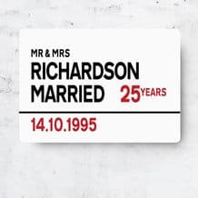 Personalised Anniversary Street Sign