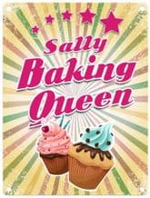 Personalised Baking Queen Metal Wall Sign (3 sizes)