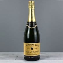 Personalised Champagne - Black and Gold