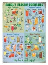 Personalised Classic Cocktail Metal Wall Sign (3 sizes)