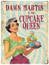 Personalised Cupcake Queen Metal Wall Sign (3 sizes)