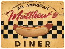 Personalised Diner Metal Wall Sign (3 sizes)