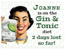 Personalised Gin & Tonic Diet Metal Wall Sign (3 sizes)