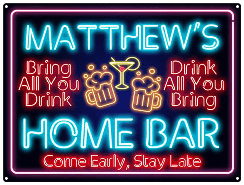 Custom neon bar online signs for home