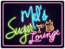 Personalised Neon Print Sugar Lounge Metal Wall Sign (3 sizes)