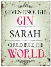 Personalised Rule The World Metal Wall Sign (3 sizes)