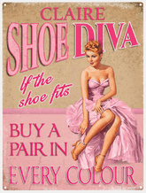Personalised Shoe Diva Metal Wall Sign (3 sizes)